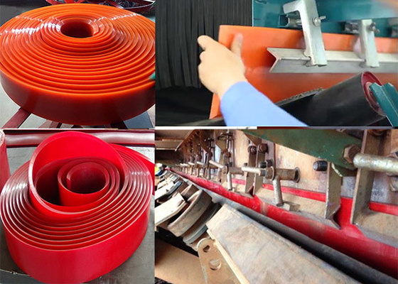 পরিবাহক খনির বাল্ক উপাদান হ্যান্ডলিং জন্য Polyurethane স্কার্ট রাবার